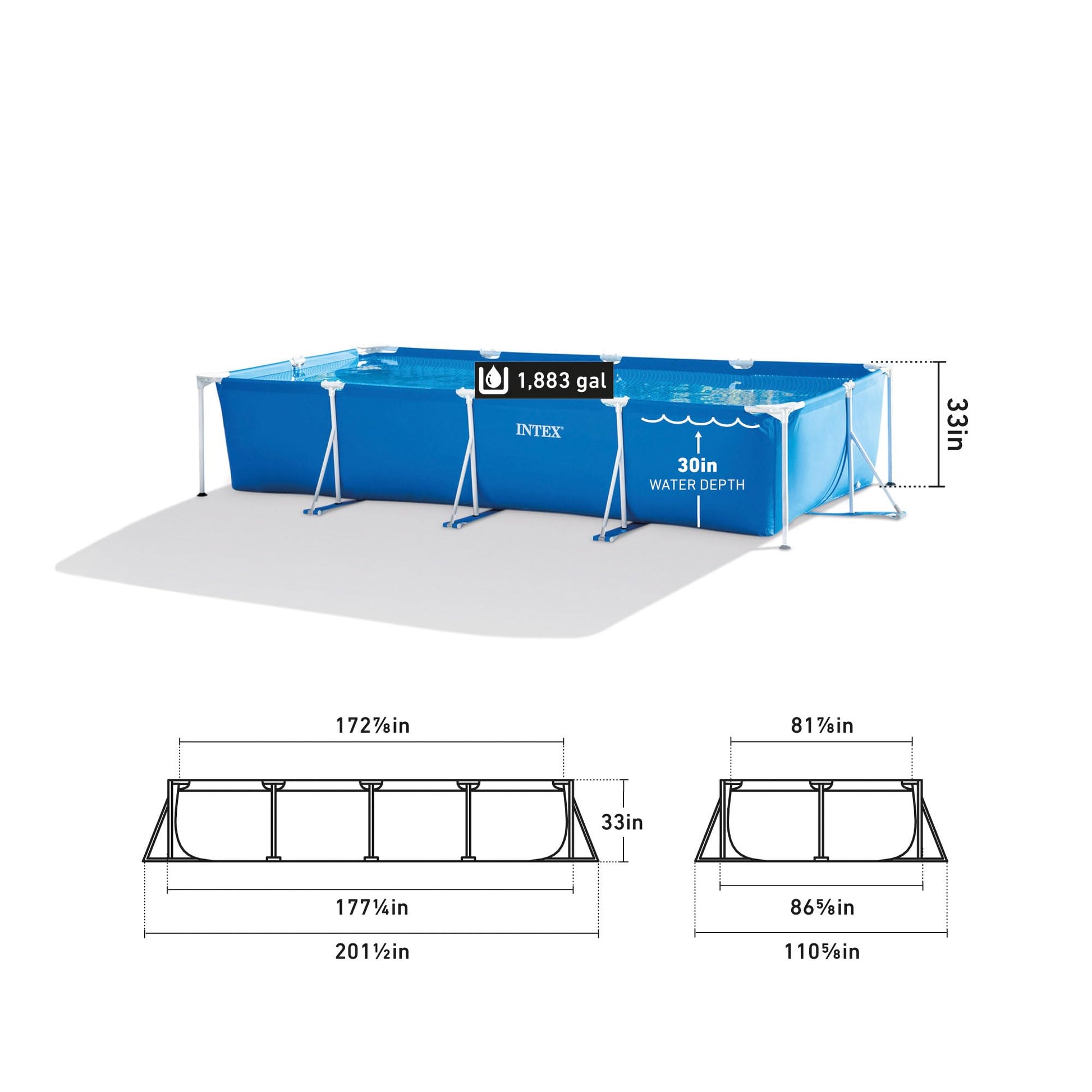 INTEX Metal Frame" Pool rechteckig Aufstellpool